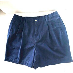 Hunt Club Womens Pleated Front Shorts Size 22W Navy Blue